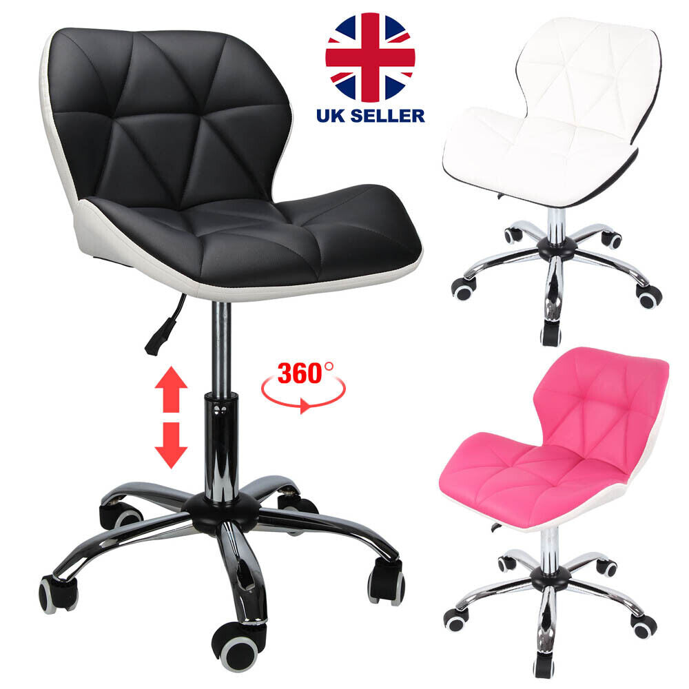 Cushioned Computer Desk Office Chair Chrome Legs Lift Swivel Adjustable Fashion