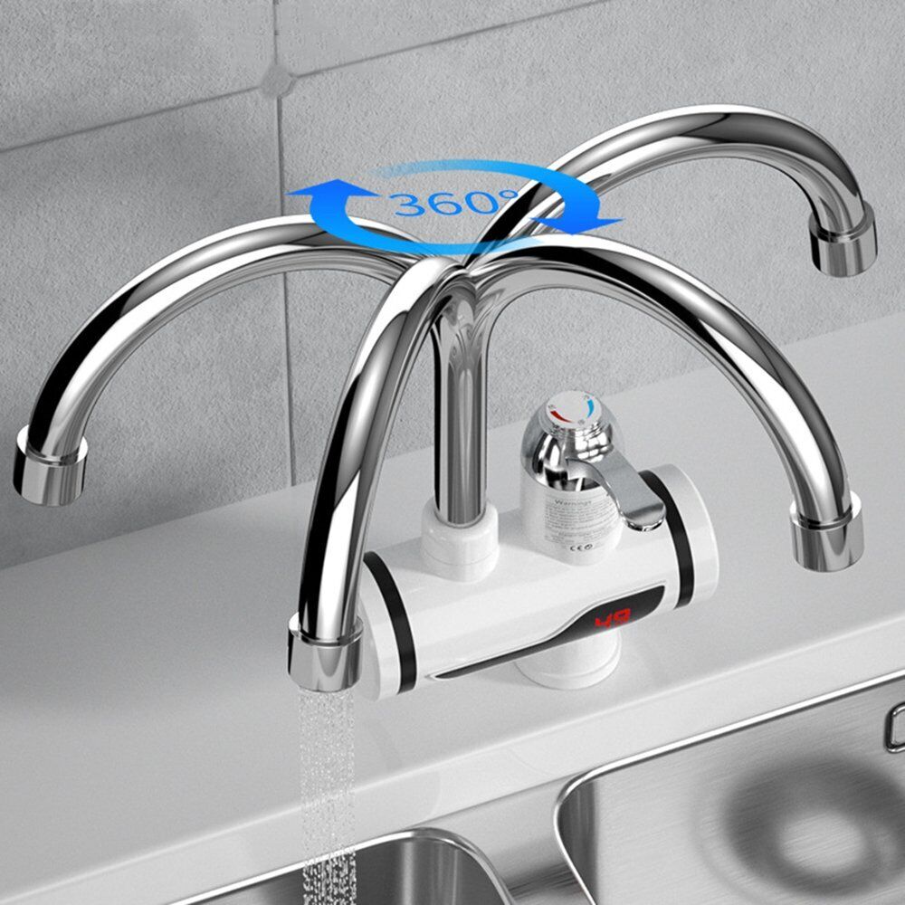 Bathroom Kitchen Electric Heating Tap Tankless Instant Hot Water Heater Faucet