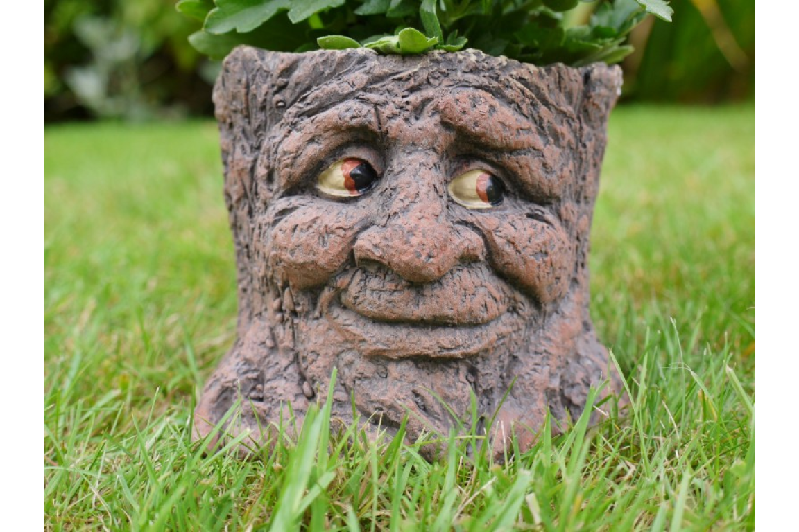 Tree Stump Planter Flower Pot Outdoor Plant Basket Window Box Resin Decor Garden