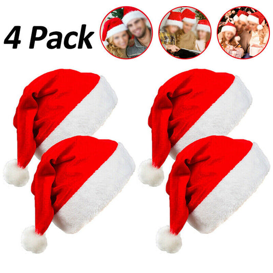 4 Pack Father Christmas Santa Hat