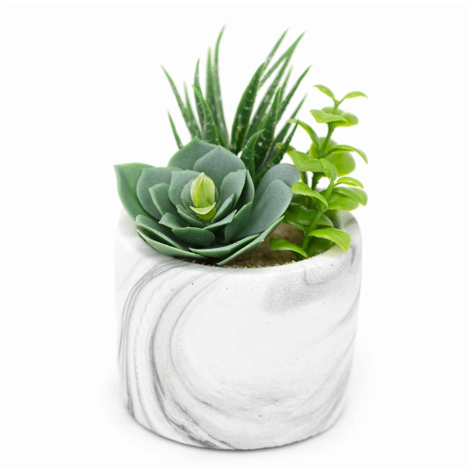 Marble Effect Artificial Succulent Potted Plants | Plant and Planter Home Decor