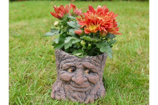 Tree Stump Planter Flower Pot Outdoor Plant Basket Window Box Resin Decor Garden