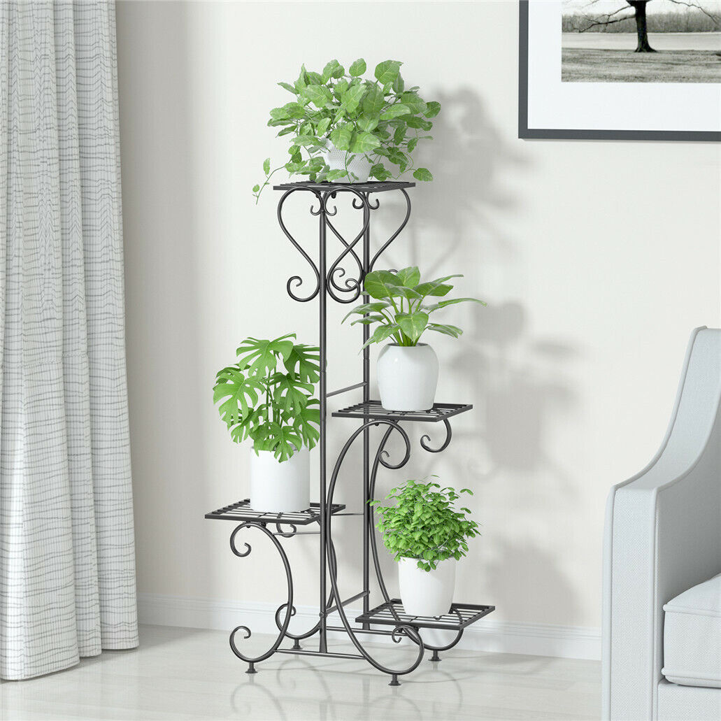 Tall Metal Plant Stand Flower Pot Bonsai Shelf Display