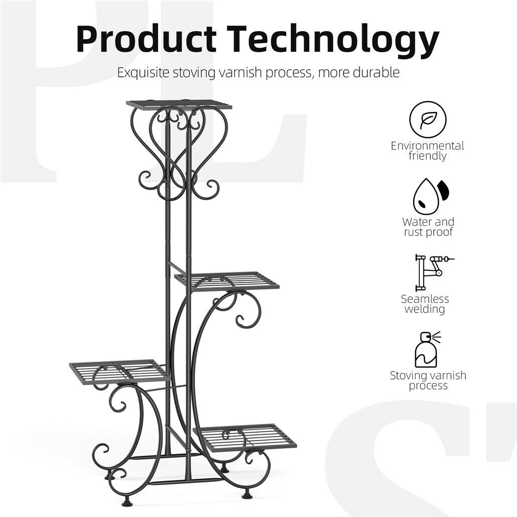 Tall Metal Plant Stand Flower Pot Bonsai Shelf Display