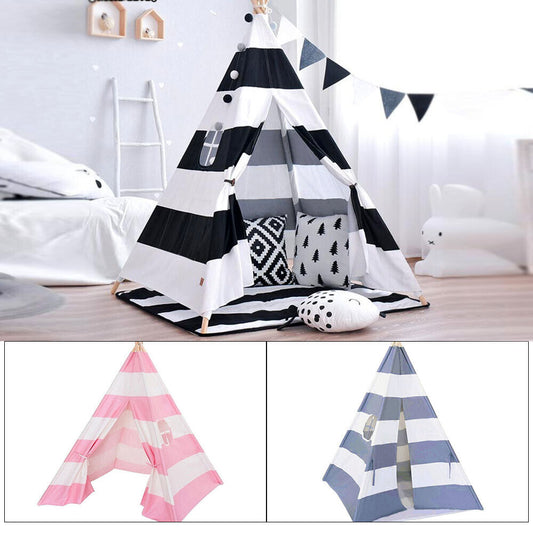 Cotton Canvas Kids Teepee Tent Childrens Wigwam Indoor Outdoor Play House Large