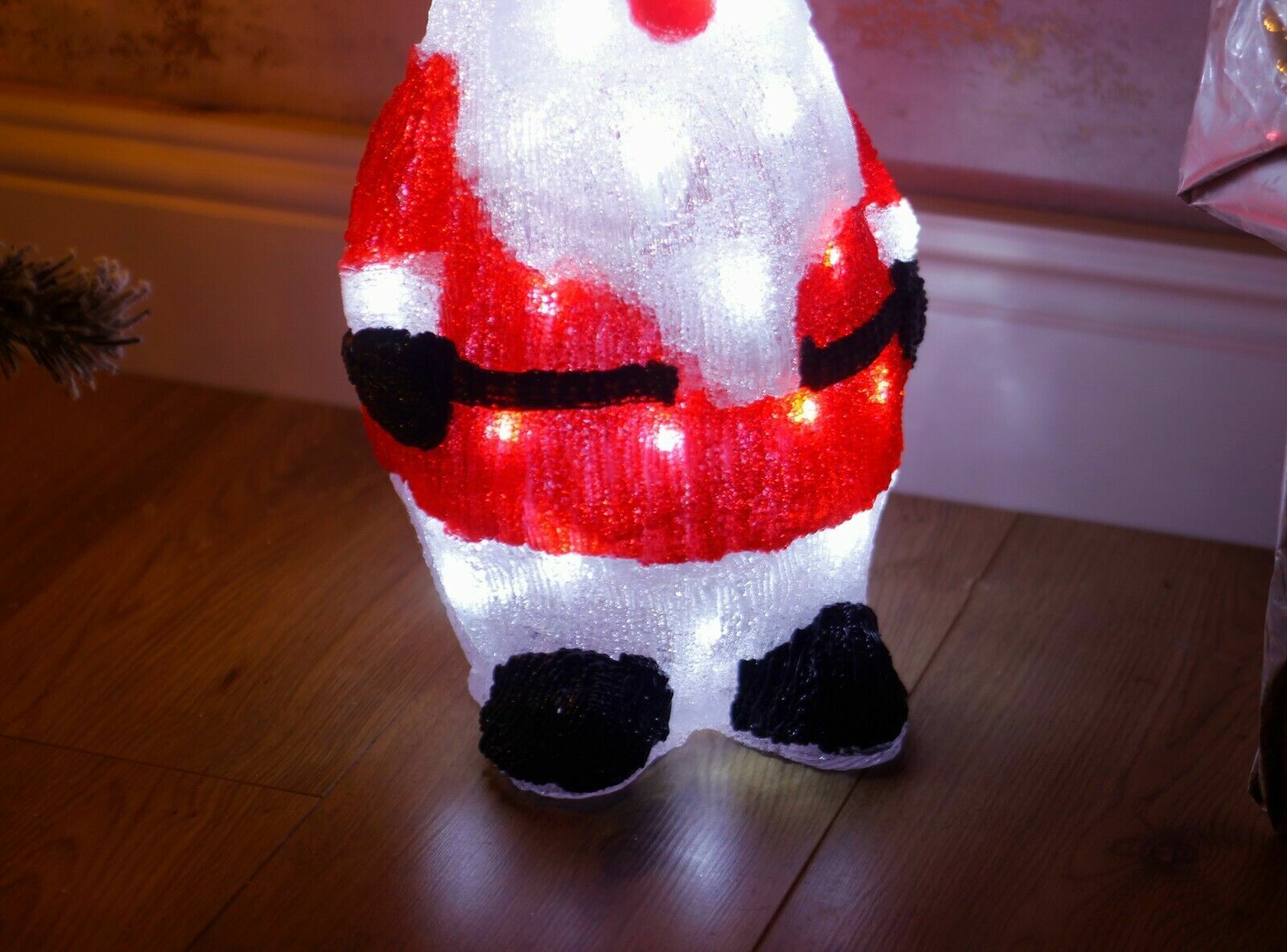 Christmas large santa Acrylic LED Light Up Decoration Festive Indoor Outdoor Figurine Xmas