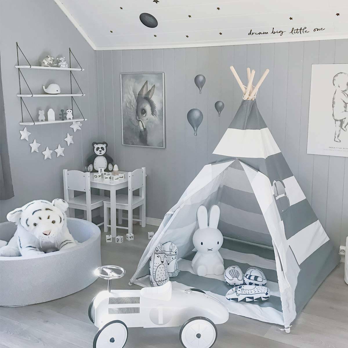 Cotton Canvas Kids Teepee Tent Childrens Wigwam Indoor Outdoor Play House Large