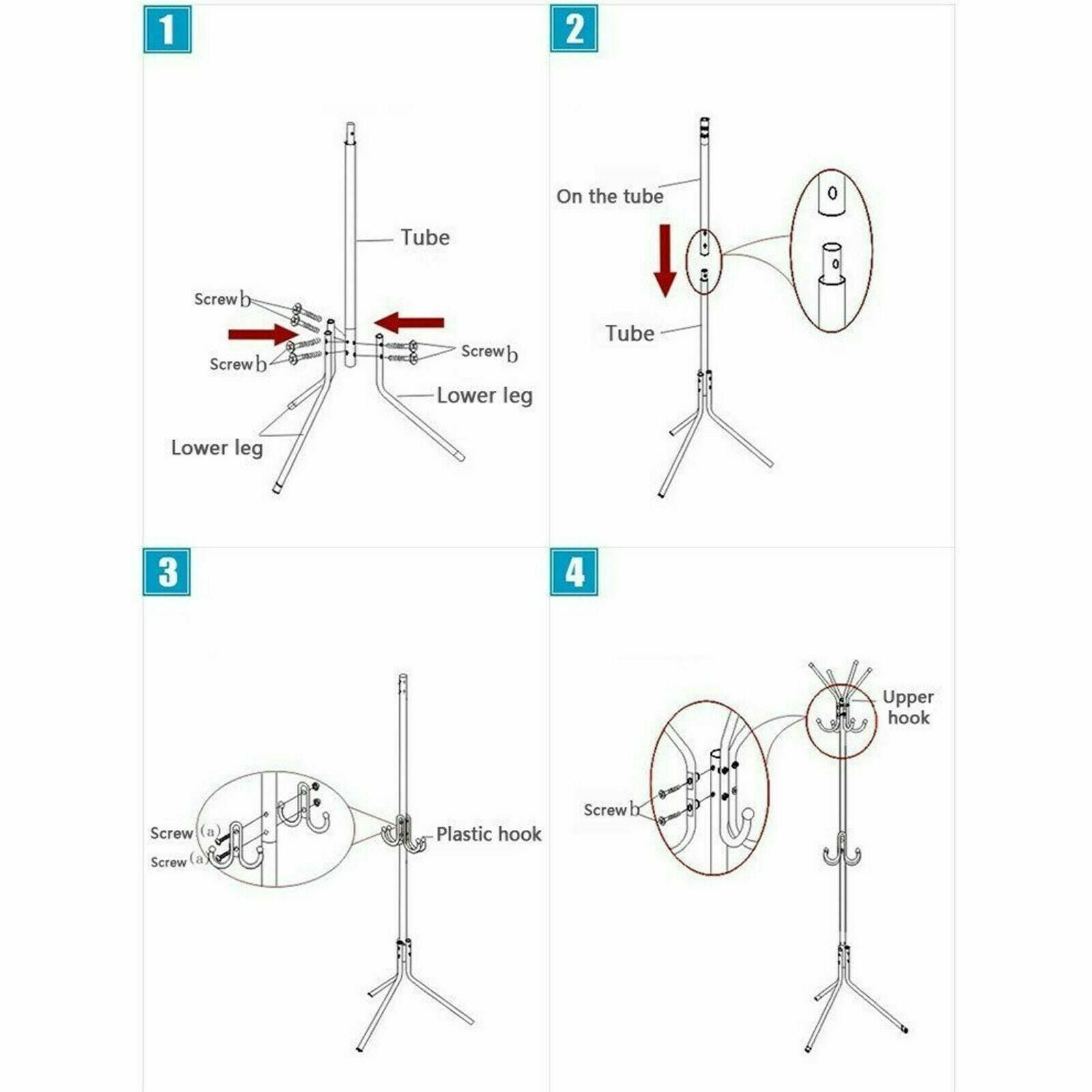 12 Hooks Coat Hat Umbrella Hanger Stand UK