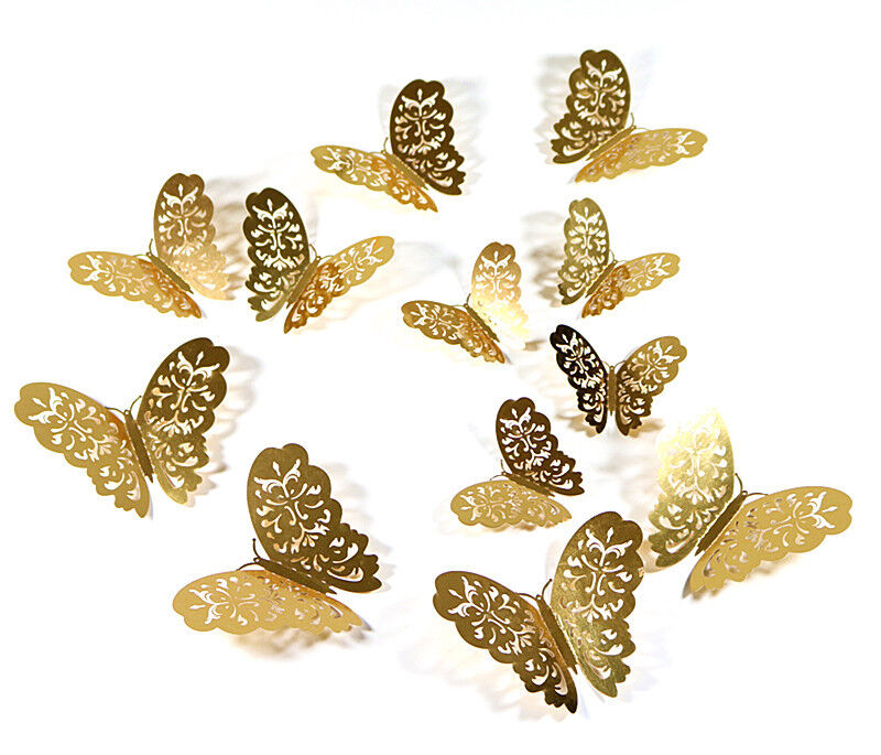 12Pcs Christmas Tree Xmas Butterfly Decorations Baubles Party Wedding Ornament