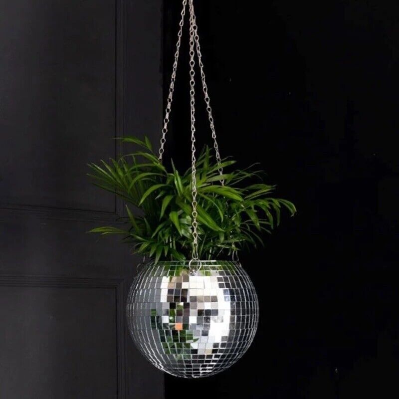 Disco Ball Planter Hanging Planter Light Catcher Sun Catcher Mirror Hanging Bask