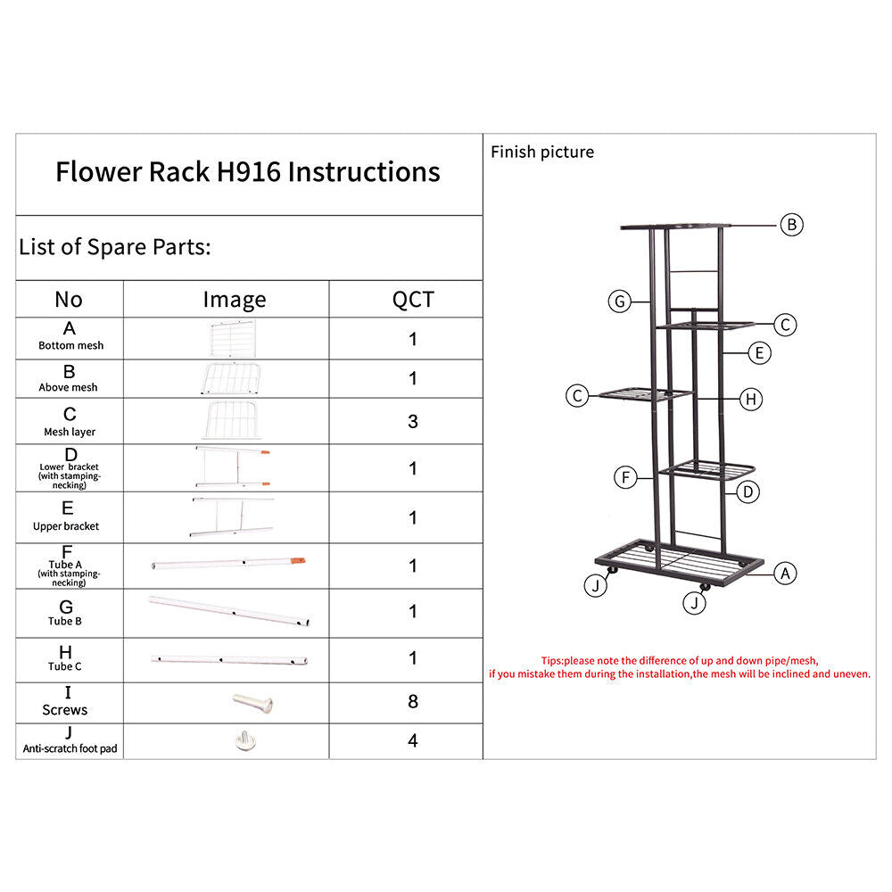 5-Tier Display Shelf Flower Pots Rack Plant Stand Potting Ladder Planter E0U9