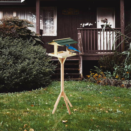 Traditional Wooden Bird Table Garden Birds Feeder Feeding Station Free Standing