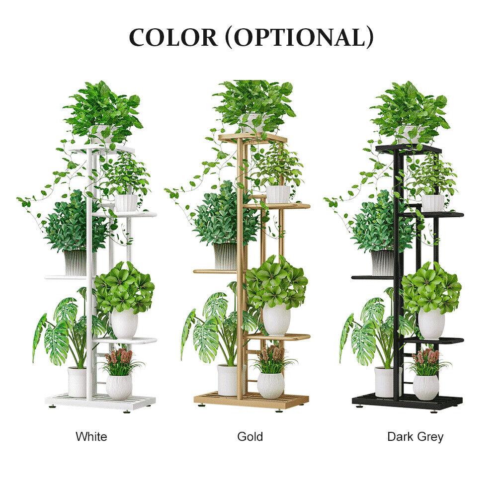 5-Tier Display Shelf Flower Pots Rack Plant Stand Potting Ladder Planter E0U9