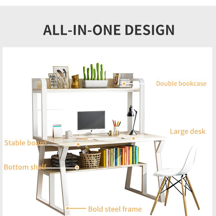 Desk With Storage Shelves