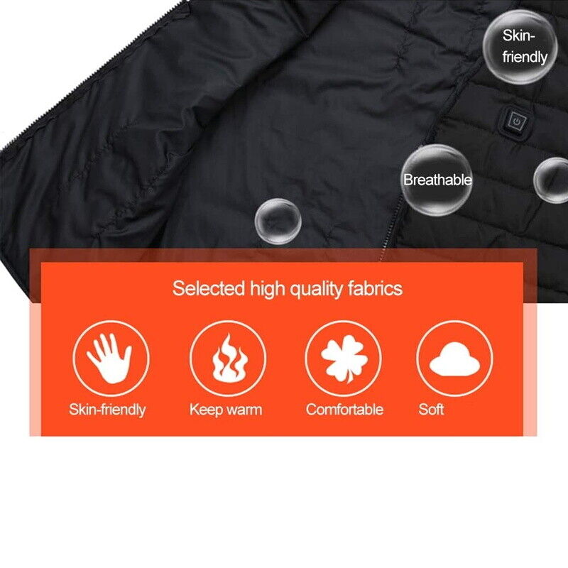 UK Electric Vest Heated Cloth Jacket USB Warm Up Heating Body Warmer Women Men