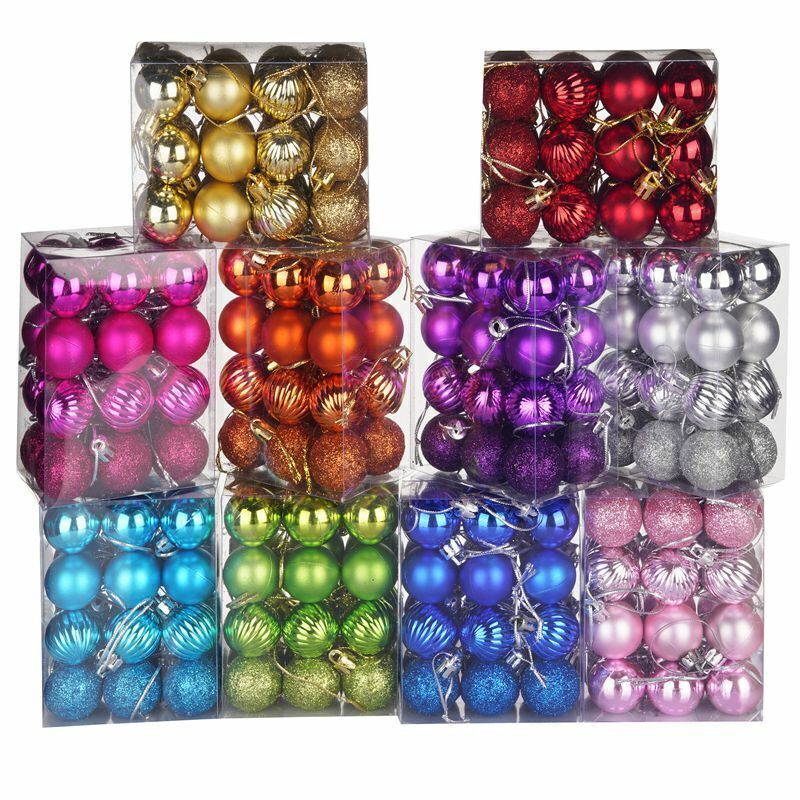 UK 24pcs 3cm Christmas Decor Baubles Tree Balls Xmas Party Wedding Ornament 2022