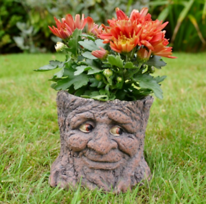 Tree Stump Planter Flower Pot Outdoor Plant Basket Window Box Resin Decor Garden