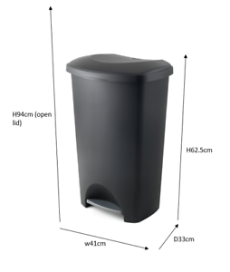 Addis Eco Made 100% Recycled Plastic Kitchen Pedal Bin 50 Litre