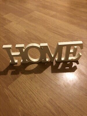 Cream HOME letters sign ornament