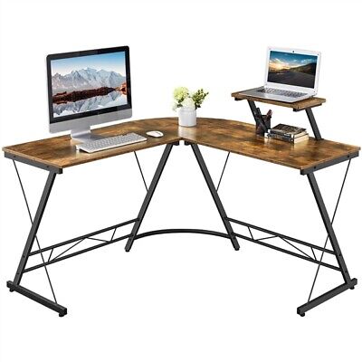 Corner L-Shaped Desk Home Office Computer Desk PC Study Desk for Gaming/Writing