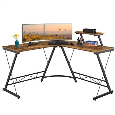 Corner L-Shaped Desk Home Office Computer Desk PC Study Desk for Gaming/Writing