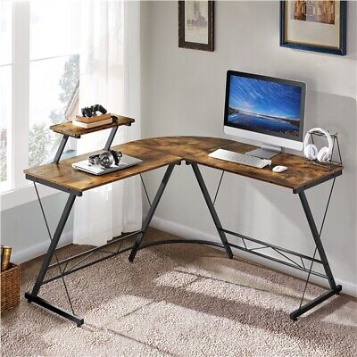 Corner L-Shaped Desk Home Office Computer Desk PC Study Desk for Gaming/Writing