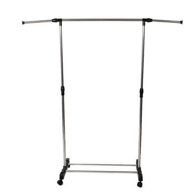 Single Bar Clothes Rail Rack Portable Hanging Display Stand with Shoe Shelf