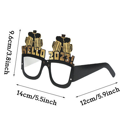 6pcs Happy New Year Paper Eyeglasses 2023 Photo Booth Props Party Decorations