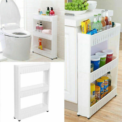 3 Tier Small Slim Slide Out Kitchen Trolley Rack Holder Storage Shelf Organiser