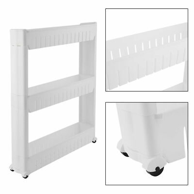 3 Tier Small Slim Slide Out Kitchen Trolley Rack Holder Storage Shelf Organiser