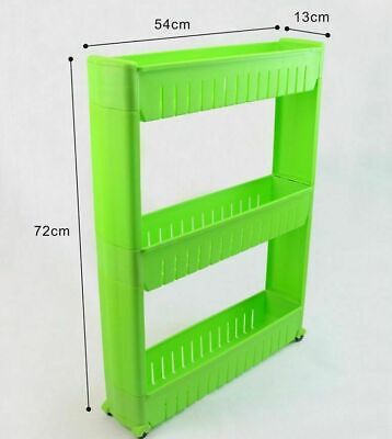 3 Tier Small Slim Slide Out Kitchen Trolley Rack Holder Storage Shelf Organiser