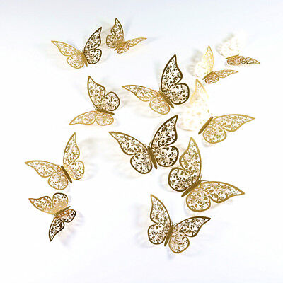 12Pcs Christmas Tree Xmas Butterfly Decorations Baubles Party Wedding Ornament