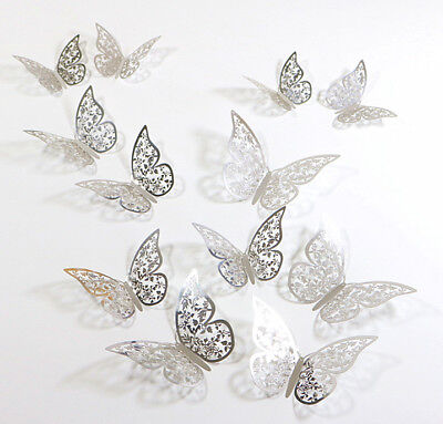 12Pcs Christmas Tree Xmas Butterfly Decorations Baubles Party Wedding Ornament