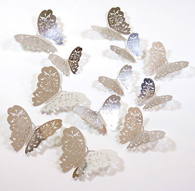 12Pcs Christmas Tree Xmas Butterfly Decorations Baubles Party Wedding Ornament