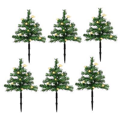 Pre-Lit Christmas Tree Pathway Light Decorations Warm White LED Lights Set of 6