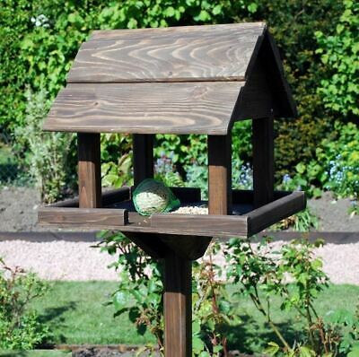 New Premium Wooden Bird Table Garden Birds Feeder Feeding Station Free Standing