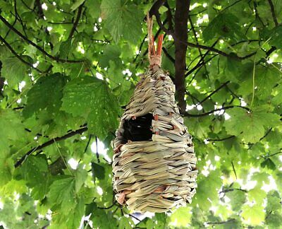 5x Small Wicker Nesting Bird Houses Natural Material Shelter Hanging House Tree