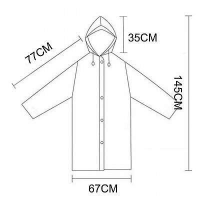 Raincoat Waterproof Poncho Reusable Plastic Mens Womens Long Rain Coat Jacket