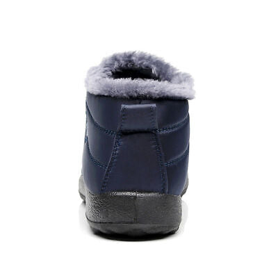 Mens Snow Ankle Shoes Faux Fur Lined Warm Winter Boots Waterproof Non-slip