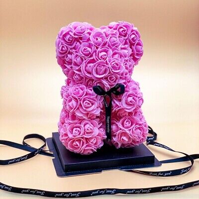 Rose Bear Flower Teddy Bear Doll with Box Birthday Wedding Valentine Lovers Gift