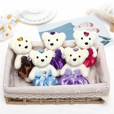 10PCS Small Teddy Bear Birthday Bouquet Wedding Valentine's Day Decoration Plush