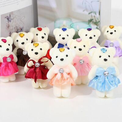 10PCS Small Teddy Bear Birthday Bouquet Wedding Valentine's Day Decoration Plush