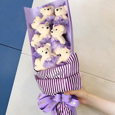 10PCS Small Teddy Bear Birthday Bouquet Wedding Valentine's Day Decoration Plush