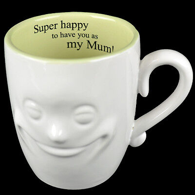 3D SMILING FACE MUG TEA COFFEE GIFT SET NOVELTY