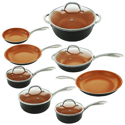 13 Piece Copper Cookware Set Ceramic Non Stick