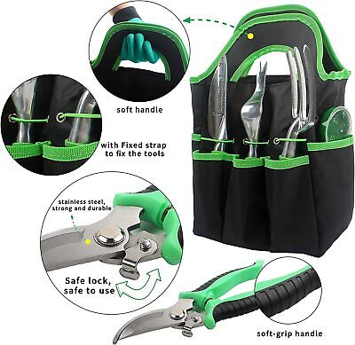 Durable Garden Tools Set, Heavy Duty Hand Gardening kit with Tote Bag