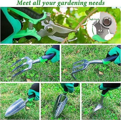 Durable Garden Tools Set, Heavy Duty Hand Gardening kit with Tote Bag