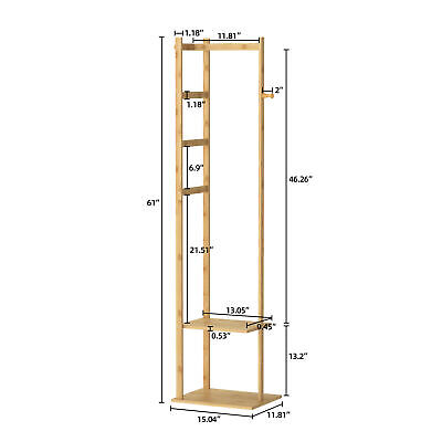 Separate Hanging Garment Coat Stand Shoe Rack w/2 Shelf Hooks