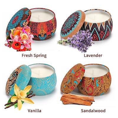 Vinsani Portable Tin Floral Scented Candles velentine 4 set Gift Box