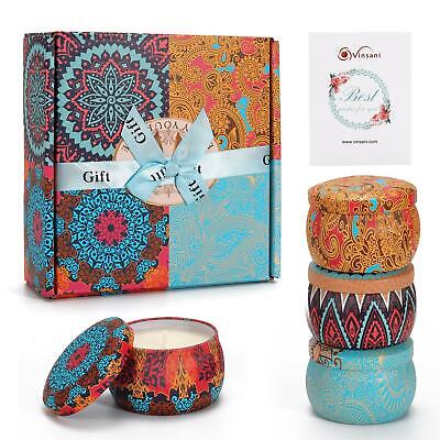 Vinsani Portable Tin Floral Scented Candles velentine 4 set Gift Box